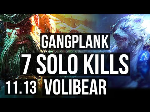 GANGPLANK vs VOLIBEAR (TOP) | 15/1/3, 2.1M mastery, 7 solo kills, Legendary | EUW Diamond | v11.13