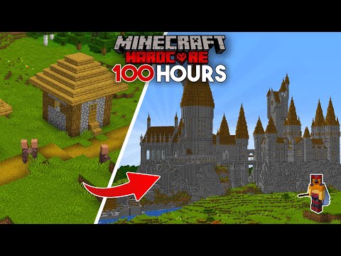 100 HOURS to Build HOGWARTS in Hardcore Minecraft!