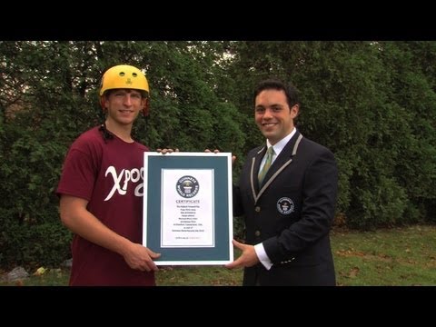 World record for highest front flip on a pogo stick