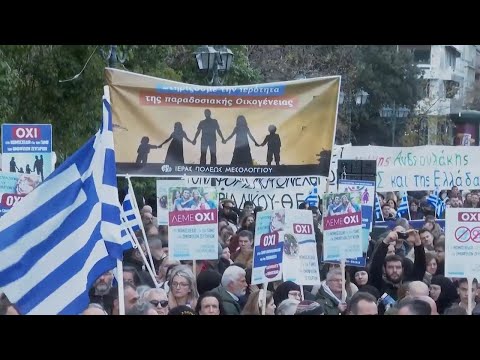 Protest against same-sex marriage bill in Greece