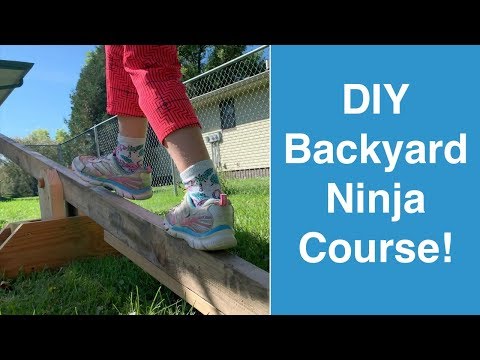 Part of a video titled DIY Backyard Ninja Course For Kids - YouTube