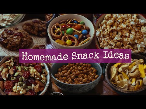 Easy homemade snack ideas | oatmeal cookies, trail mix, roasted chickpeas & more