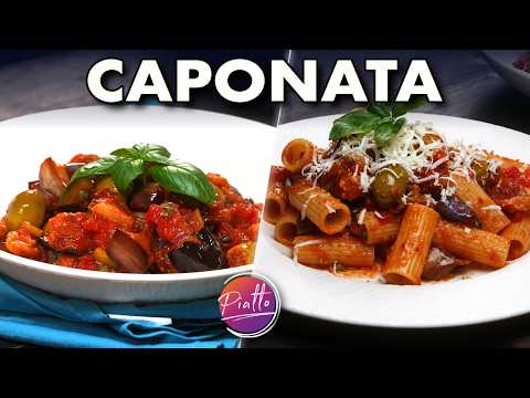 CAPONATA Siciliana (Palermitana) + Pasta Fredda Estiva con Caponata 🍆🍝