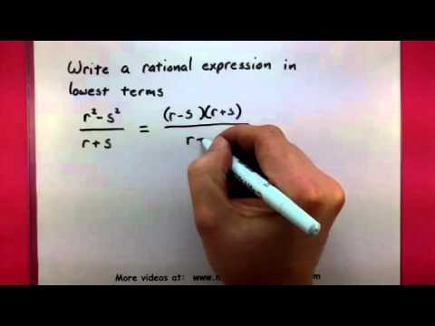 Algebra - Write a rational expression in lowest terms