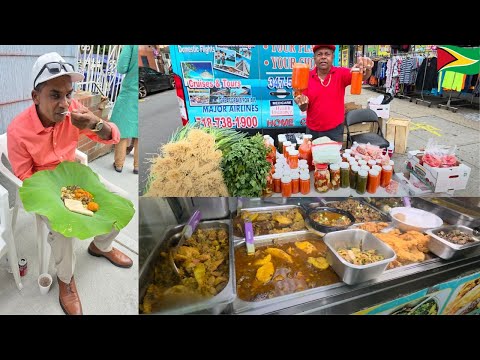 🇬🇾Guyanese Style 7 Curry, 3 Sister's & Shanta's Restaurant & Bakery On Liberty Ave #food #shopping🇬🇾