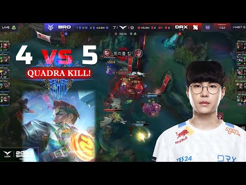 DRX Fate turns the 4 vs 5 FIGHT around and gets Quadra Kill