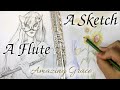 Amazing Grace - solo alto flute and sketch