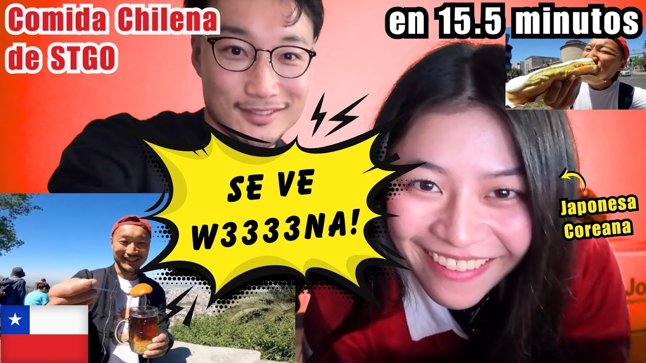 Mi polola JAPONESA COREANA reacciona a "Probando COMIDA CALLEJERA CHILENA en Santiago" 🇨🇱