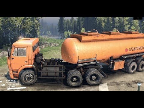 SPINTIRES 2014 Full Version Preview - Kamaz + Fuel Cistern Trailer