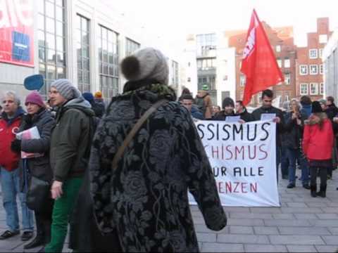 moinluebeck 17.01.2015 Demo gegen Rassismus und Faschismus in Luebeck auf den Schrangen