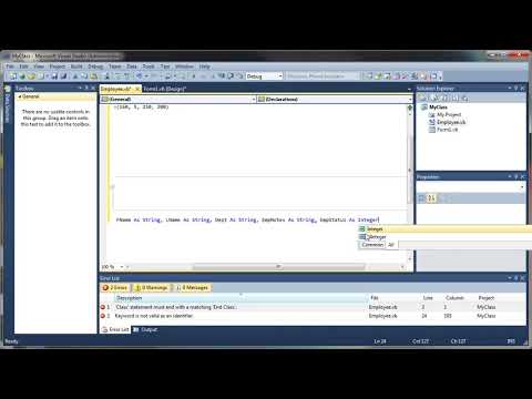 VB NET Tutorial For Beginners   Creating Classes Visual Basic Programming