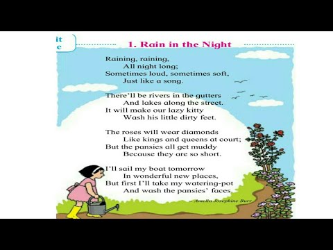 Rain in the night poem std 4th