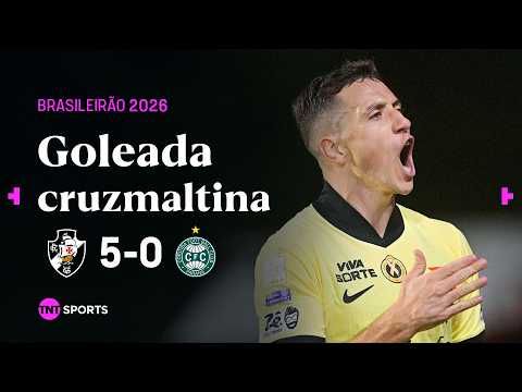 VASCO GOLEIA, VENCE TERCEIRA SEGUIDA E DORME FORA DO Z4 DO BRASILEIRÃO | VASCO 5 X 0 CORITIBA