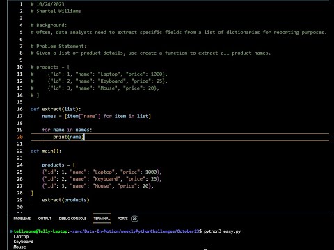 Weekly Python Challenge Easy