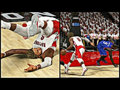 NBA 2K15 MyCAREER Playoffs - S2 R1G1 | Cam Falls On His Neck After A Crazy Dunk And Makes A Guy Fall