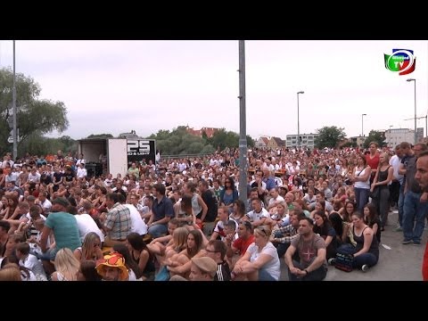 Public-Viewing a.d. Konrad-Adenauer Brücke in Ingolstadt 2014