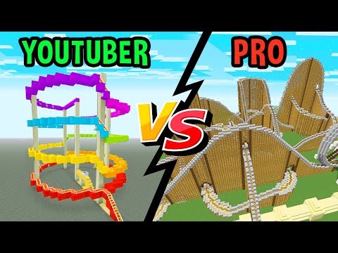 Joey Graceffa Games  - Youtuber vs. Pro Builder - ROLLERCOASTER! | Minecraft