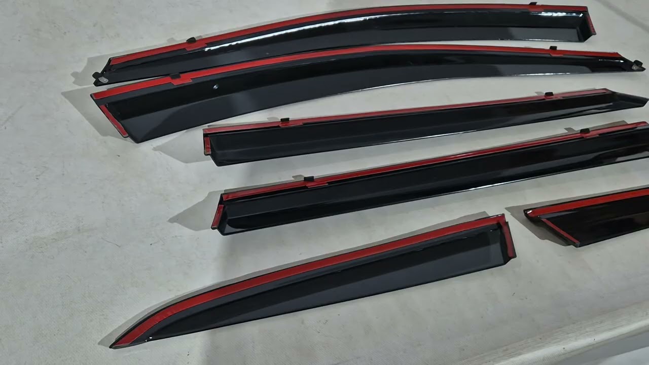 Ветровики с хромированным молдингом Niken Luxury (6 шт) Video 1