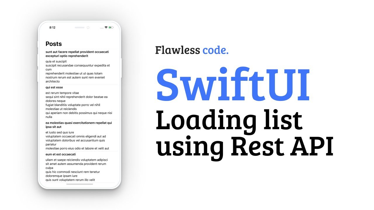 Dynamic list data using Rest API | SwiftUI | Flawless code