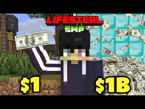 I Became a BILLIONAIRE With Only ONE Dollar in LIFESTEAL SMP