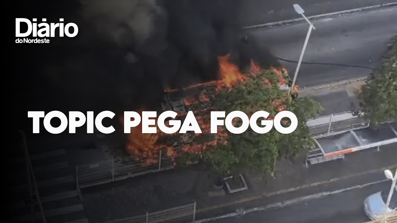 Imagem da notícia Topic pega fogo na Avenida Bezerra de Menezes,  em Fortaleza, e trânsito é desviado