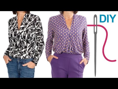 DIY Super schnelle und einfache Bluse mit Falten nähen - Zierstoff Schnittmuster "KIRANA"