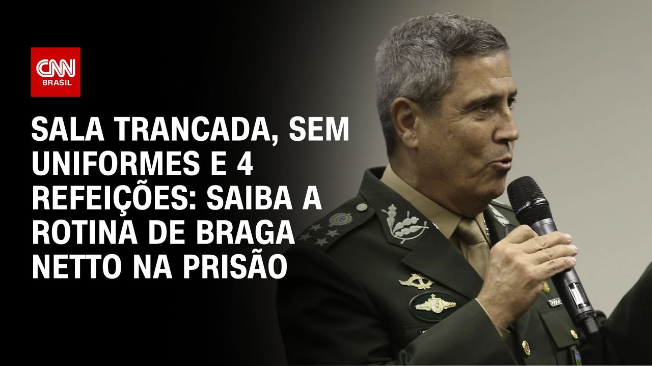 Sala trancada, sem uniformes e 4 refeições: saiba a rotina de Braga Netto na prisão | LIVE CNN