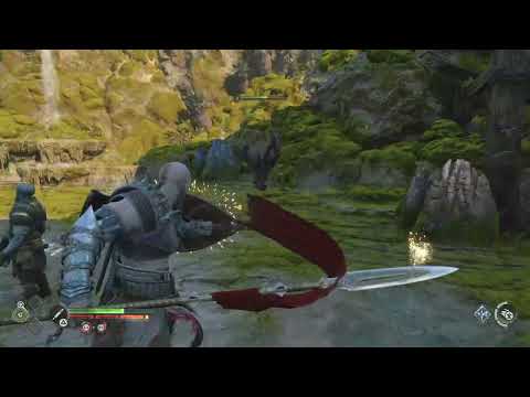 Using the Draupnir Spear for the first time God of War Ragnarok