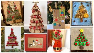 🌲Recycled Jute + Wood + Button Board Decoration ♻️ | Jute Flower & Button Craft