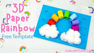 3D Rainbow Craft For Kids (Free Template)