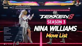 Download lagu Nina Williams Season 3 - Move List - TEKKEN 8 mp3