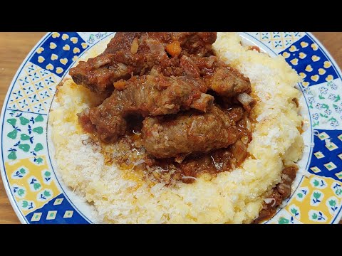 la POLENTA con funghi e maiale