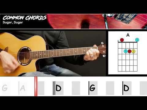 Sugar, Sugar - The Archies | EASY GUITAR LESSON | Scrolling Chords & Lyrics