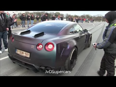 1000HP Nissan GT-R Liberty Walk w/ Armytrix Exhaust! BRUTAL Accelerations!