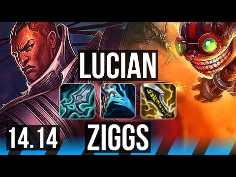 LUCIAN vs ZIGGS (MID) | Rank 3 Lucian, Rank 8, Legendary, 20/6/13 | NA Challenger | 14.14