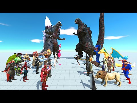 TEAM SPACE GODZILLA vs TEAM SHIN GODZILLA - Animal Revolt Battle Simulator