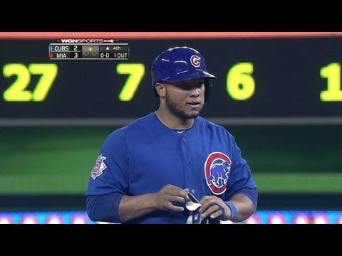 CHC@MIA: Castillo doubles home a run in the fourth