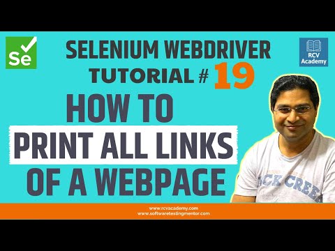 Selenium WebDriver Tutorial 19 How to Print all Links of a Webpage