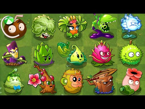 All PREMIUM Plants Max Level Power-Up! vs All Zombotany 2 in Plants vs Zombies 2