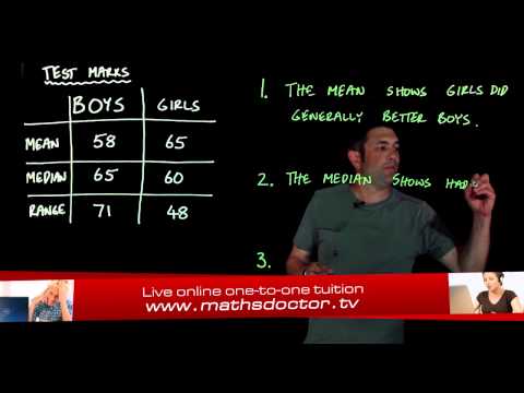 203 Comparing data with mean, median & range