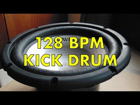 128 BPM Kick Drum Metronome, 128BPM Bass Drum Thump, 4 on the Floor Kick, 128 Beats Per Minute Bombo