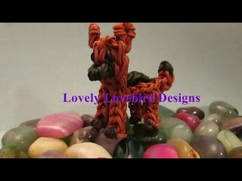 Rainbow Loom German Shepherd Dog or Puppy Charm. Police and Army Dog. 3-D