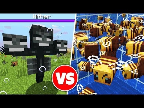 LazarBeam - 100 BEES vs WITHER BOSS in Minecraft (part 12)