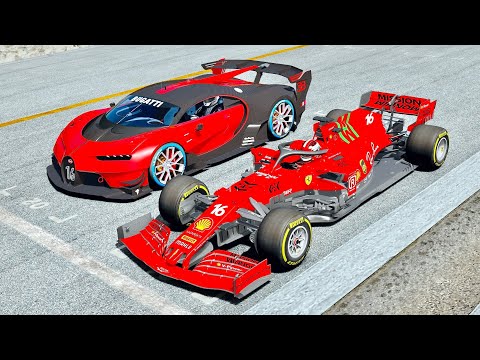 Ferrari F1 2021 vs Bugatti Vision GT at Monza GP