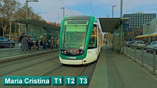 Maria Cristina T1 - T2 - T3 : TRAM Barcelona ( Alstom Citadis 302 ) Trambaix