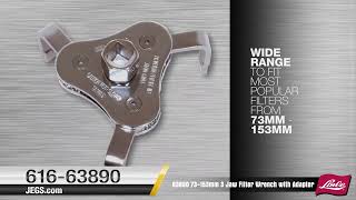 3-Jaw Oil Filter Wrench w/ Adapter - video thumbnail 3