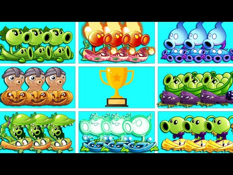 Tournament 8 Team PEA & VINE & MINT Plants Battlez - Who Will Win? - PvZ 2 Team Plant Battlez