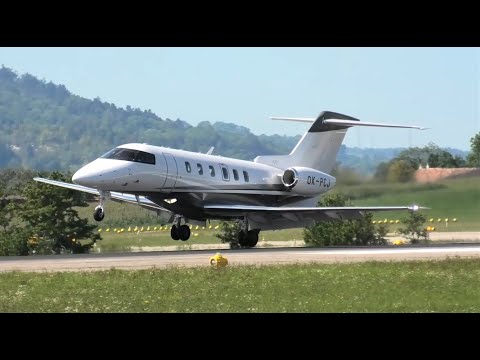 HARD LANDING of a BRAND NEW Pilatus PC-24 OK-PCJ at Zurich Airport