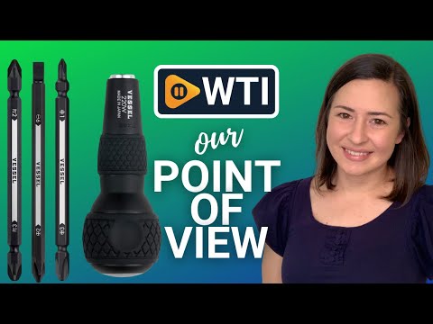 VESSEL BALL GRIP 1/4"" Hex. Bit Interchangeable Screwdriver (Bit 3PC. (+1 - WTI product video review