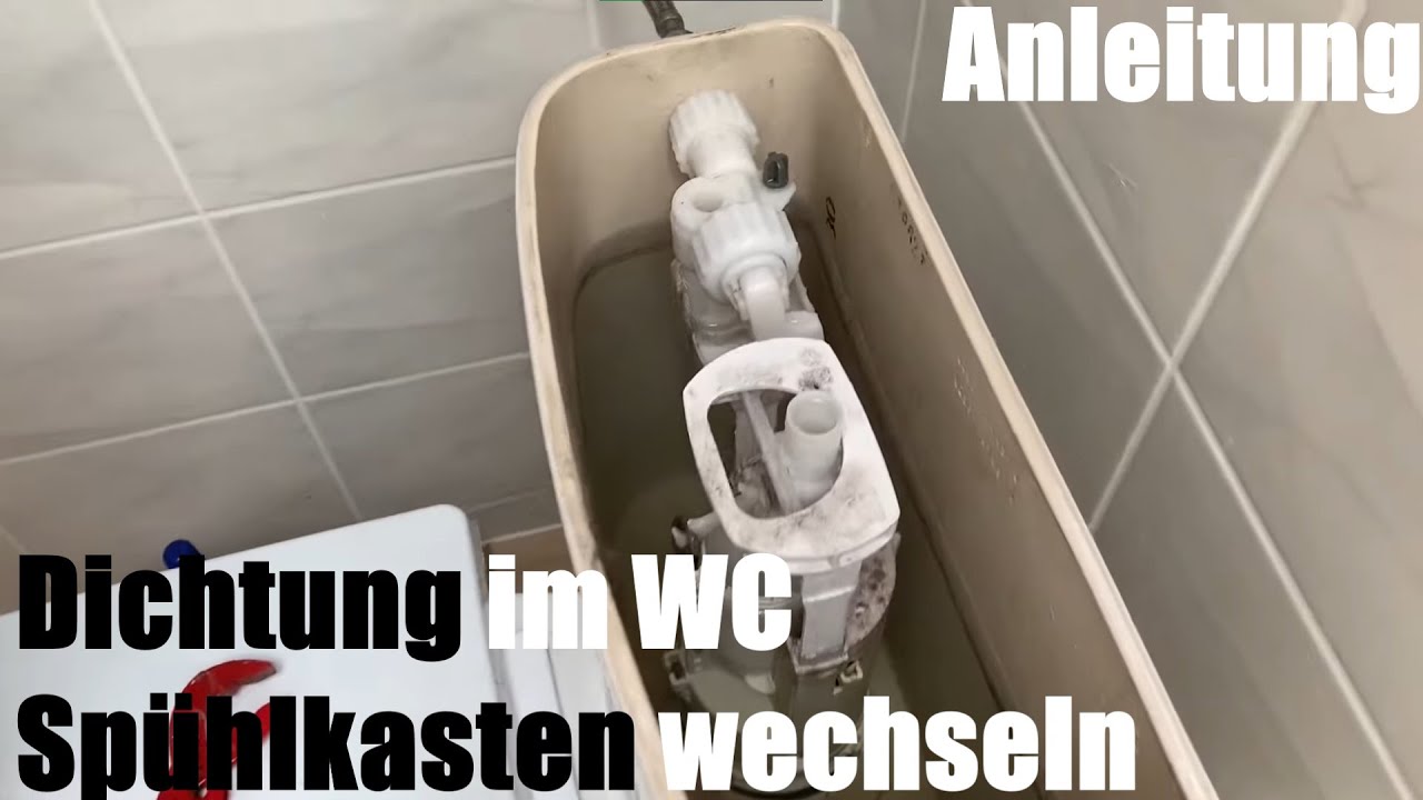 Dichtung im WC Spühlkasten wechseln Kastenspüler (Spülkasten) Wartung Anleitung